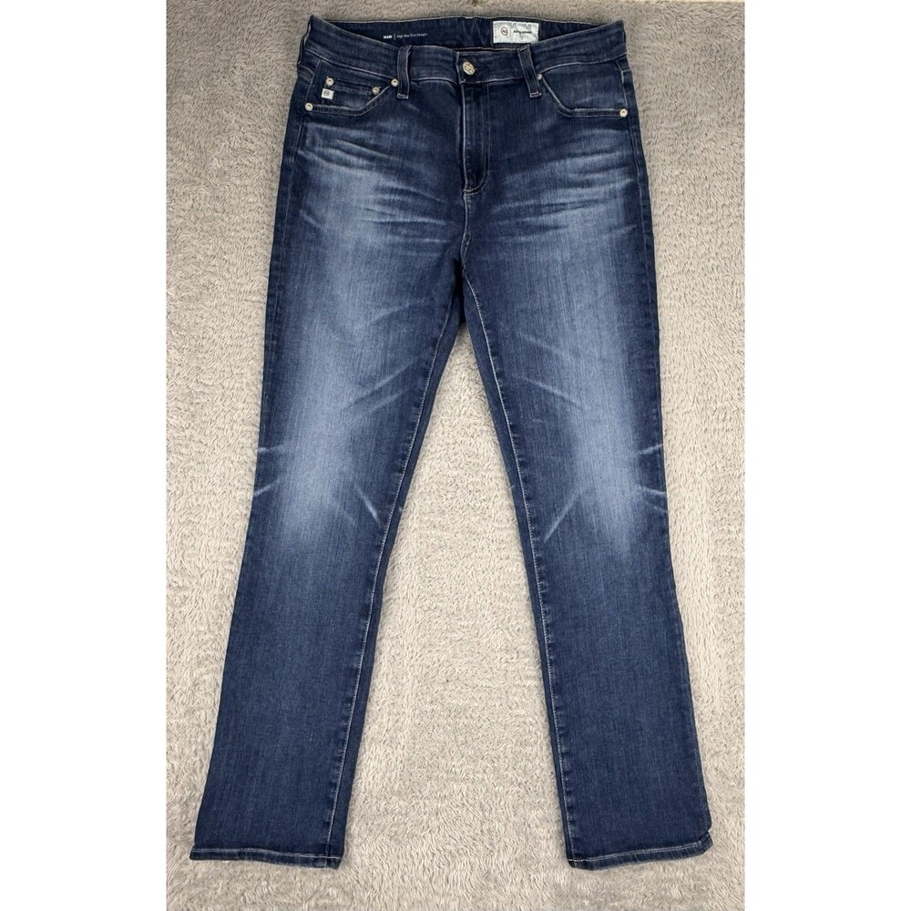 AG Adriano Goldschmied Mari High Rise Slim Straight Jeans Women 30x29 Blue Denim